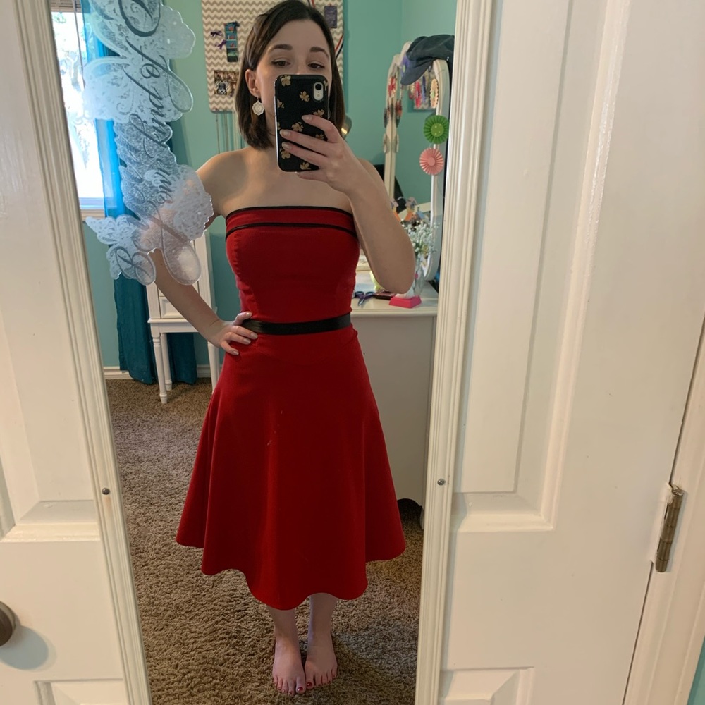 XS Bright Red Vintage Dress